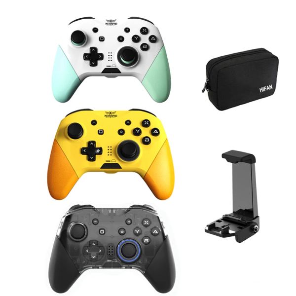 Gamepads mobapad sem fio bluetooth gamepad pro controller um chave de alerta joystick sixaxis turbo nfc controle de jogo para nintend switch