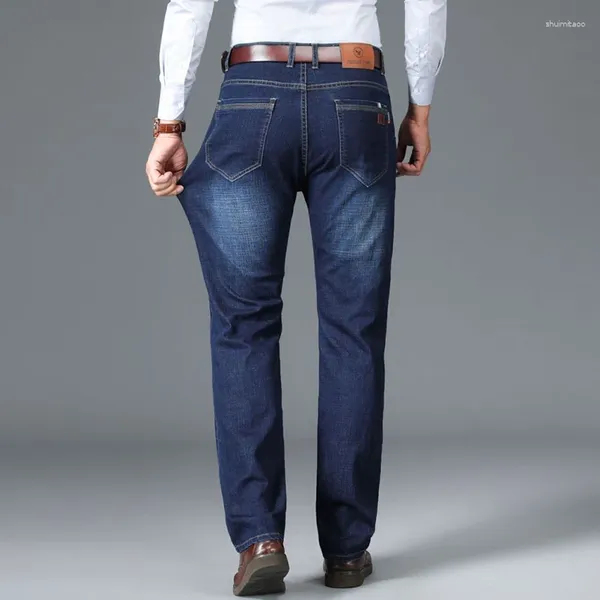 Jeans da uomo di grandi dimensioni 29-40 Business Denim Fashion Regular Fitl Pantaloni dritti Pantaloni lunghi elasticizzati da uomo