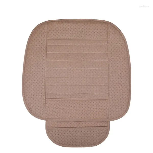 Capas de assento de carro moda almofada de bambu carvão couro adequado proteção almofada autointerior decoração produtos capa