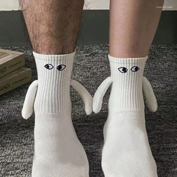 Herrensocken Mann mit Fingern Cartoon, denen die Hand gegeben wird Ins Magnet für Männer Magnetische Strümpfe Lustiges Paar Soc