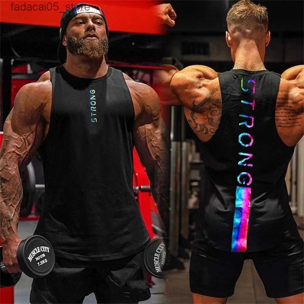 Мужские майки Tops 2024 Summer New Men Fashion Trend Cool Mindershirt Fitnes