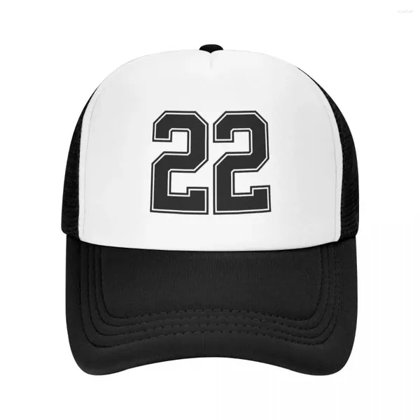 Cappellini da baseball Nero Numero 22 Lucky Sports Jersey Twenty Two Berretto da baseball Carino Designer Cappello Cappelli da spiaggia Uomo Donna