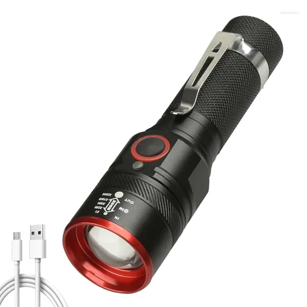 Taschenlampen Taschenlampen LED-Taschenlampe XM-L T6 Fahrradlicht USB wiederaufladbar 18650 Batterie Taschenlampe 3000lm Aluminium wasserdicht 3 Modus Laterne für