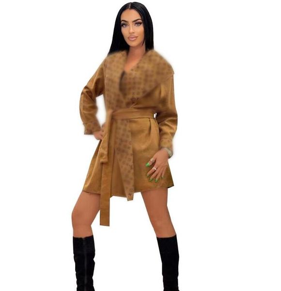 Marca feminina de lã trench coat moda lapela dupla camada dupla face vestir rendas até lã preta mistura jaqueta oversized 3xl outwear