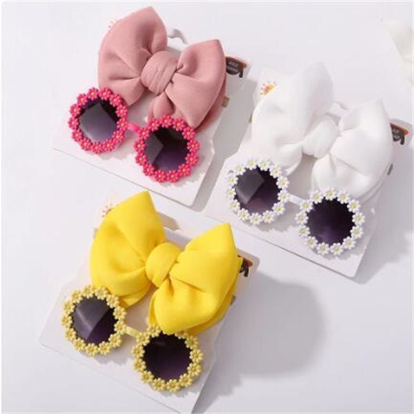 Mode große Schleife Haarband Sonnenbrille Baby Mädchen UV-Brille elastische Nylon Hairties Meer Stirnband Zubehör für Kinder