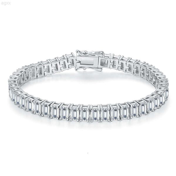 Reale d Colore 3*5mm 0.5ct Gra Bulk Vvs Gioielli Donna Uomo Moissanite Bracciale Tennis Argento 925