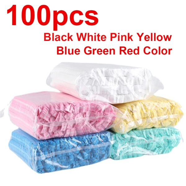 Acessórios 100 pcs Descartáveis ​​Tampões de Cabelo Anti Poeira para Maquiagem Permanente Acessórios de Tatuagem Cozinha Preto Rosa Branco Azul Verde