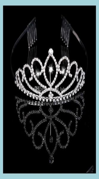 Başlıklar Düğün Aksesuarları Parti Etkinlikleri Gelin Tiaras Taçları Rhinestones Mücevher Pageant Akşam Prom Performansı Crystal5015156