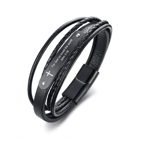 Armbänder für Gott, religiösen Glauben, christliche Bibelverse, Armbänder für Männer, inspirierende Armbänder, überkreuzte Wickelarmreifen, individuelle Pulsera