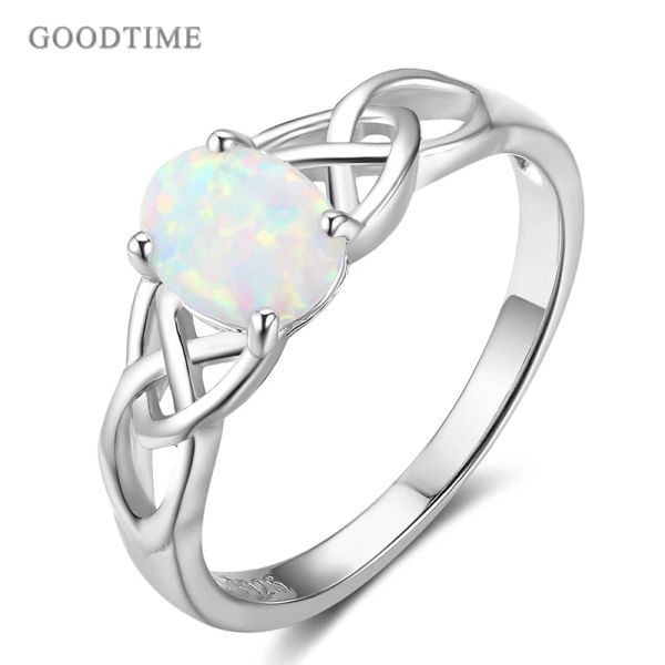 Ringe Mode Opal Ring Für Frauen 925 Sterling Silber Gewebte Form Zirkonia Jahrestag Schmuck Ring Für Braut Hochzeit Party Dress Up