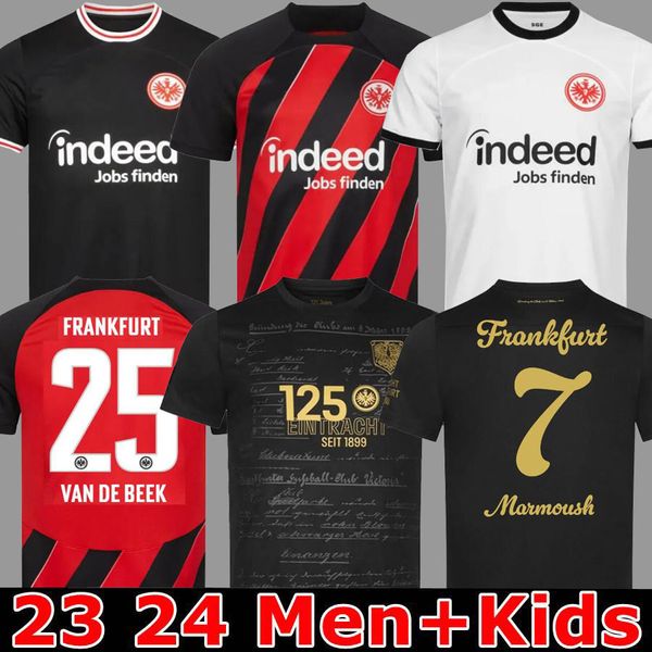 2023 2024 Eintracht Francoforte maglie da calcio 125 anni anniversario MARMOUSH van de Beek M.GOTZE CHAIBI KNAUFF TUTA MARMOUSH SKHIRI KOCH 23 24 maglia da calcio da uomo per bambini