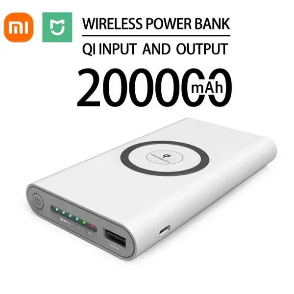 Banka Xiaomi Mijia 200000mah Kablosuz Fast Charg Powerbank Taşınabilir Şarj Cihazı Twoway Kablosuz Powerbank Şarj Cihazı TypeC Harici Pil