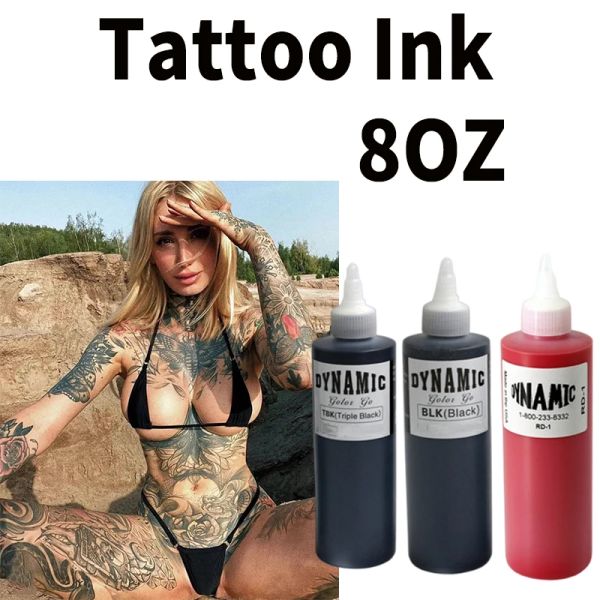 Tintas multicoloridas para tatuagem, 240ml, maquiagem para iniciantes, para praticar tbk, pigmento preto de tatuagem, suprimentos dinâmicos, profissional, pigmento oficial