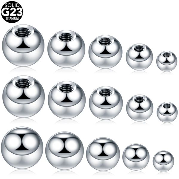 Rücken 50pcs/Los G23 Titanscheibe Ersatzkugeln Zubehör für Lippenwarzen Nabel Zunge Augenbrauen Ohrring Piercings Körperschmuck