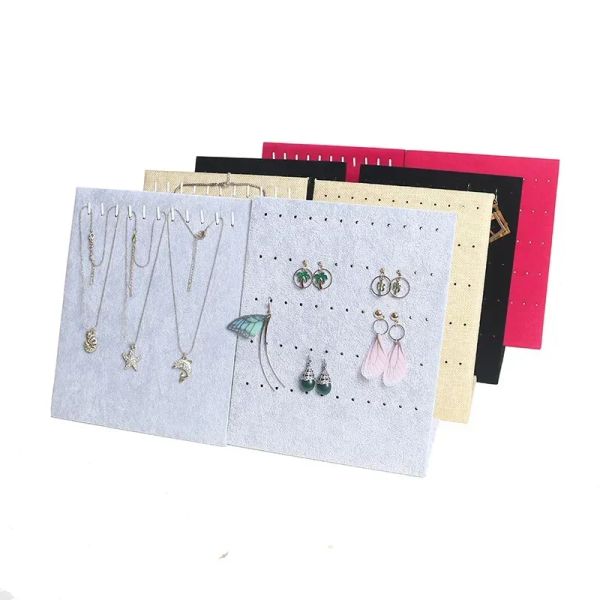 Display Samt / Leinen Halskette Anhänger Display Ständer Ohrringe Display Schmuck Organizer Halter Aufbewahrungskoffer Armband Display Rack