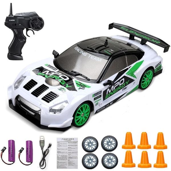 2.4G deriva de alta velocidade Rc carro 4WD brinquedo controle remoto AE86 modelo GTR carro RC brinquedo de corrida crianças presente de Natal 240221