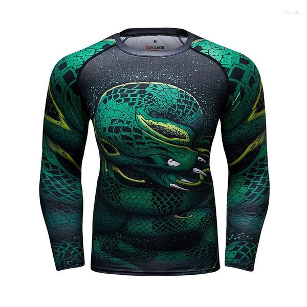 T-shirt da uomo Cody Lundin T-shirt da uomo stampate personalizzate T-shirt da uomo attillate Rash Guard MMA BJJ Jiu Jitsu Boxing Jersey Tattoo Compression Tees