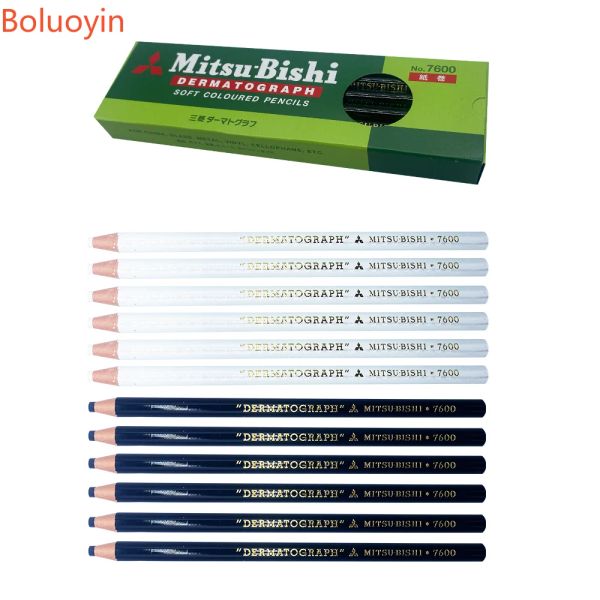 Aksesories 2pcs / 12pcs Japonya Kaş Makyaj Kalemi Dermograf 7600 Kalemler Dövme Kaş için Beyaz Siyah Boya Uni Marker Boya Kalem Toptan