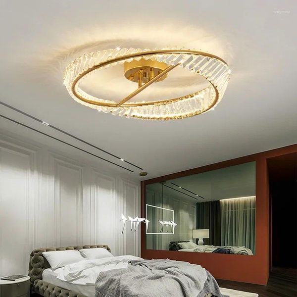 Luzes de teto 2024 lâmpadas lustre de luxo moderno quarto cristal led sala estar lustre luminárias interiores