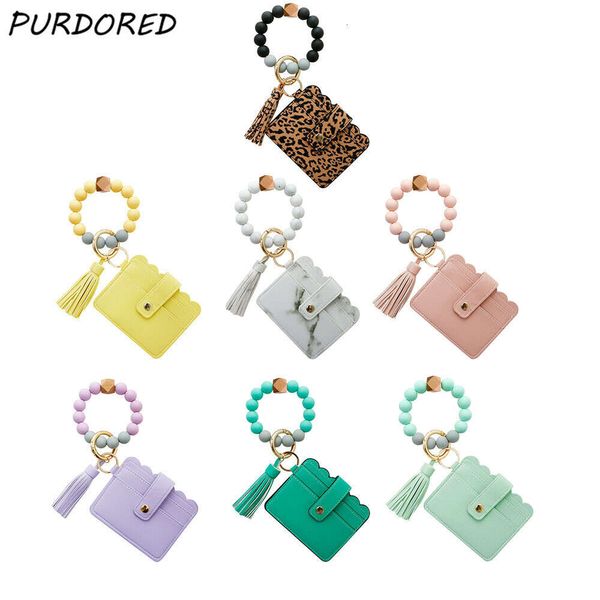 1 pc 12 cores moda feminina pulseiras titular do cartão leopardo feminino caso de cartão de visita pulseira chaveiro para homem
