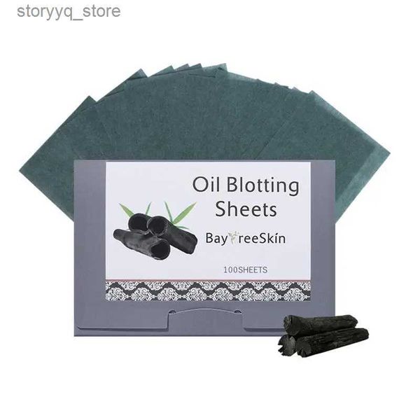 Caixas de tecido Guardanapos Sdotter Oil Blotting Sheets para rosto Bambu Carvão Blotting Paper Oil Blotting Sheets Beauty Blotters para homens e mulheres faciais Q240222