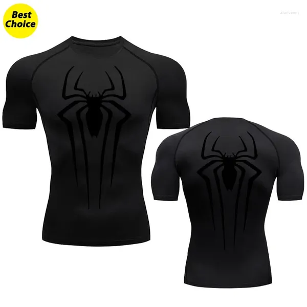 Magliette da uomo Compressione con stampa grafica per uomo Allenamento in palestra Canotte fitness Strato di base Rash Guard Maglietta atletica ad asciugatura rapida Top