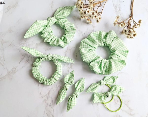 Saç Aksesuarları 50set Gingham Okulu Yaylara Geri Dön Set Scrunchies Bobbles Klipler