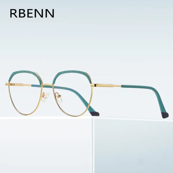Sonnenbrille RBENN 2024 Metallrahmen Anti-Blaulicht-Lesebrille Frauen mit CR-39-Linse Mode Outdoor Pochromic Brillen 1,75