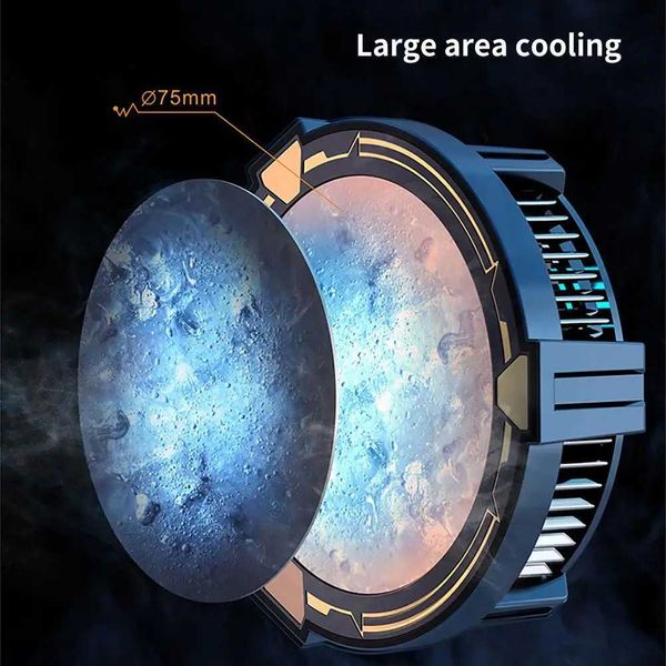 Altri accessori per telefoni cellulari X12 Ventola di raffreddamento del telefono Raffreddamento rapido Muto RGB Luce fredda Semiconduttore magnetico Radiatore di raffreddamento per giochi ampiamente compatibile per Smartp 24022