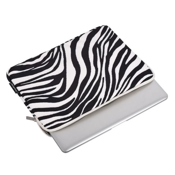 Mochila Q1FA À Prova D 'Água Tablet Manga Caso Zebra Listrado Impresso Zipper À Prova de Choque Laptop Saco De Armazenamento Para 13 14 15 Polegada Sacos Internos 3