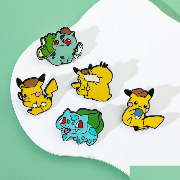 Pins broches infância jogo de quadrinhos filme amarelo elf tartaruga distintivo filmes bonitos jogos duro esmalte pinos coletar desenhos animados broche mochila dhjow