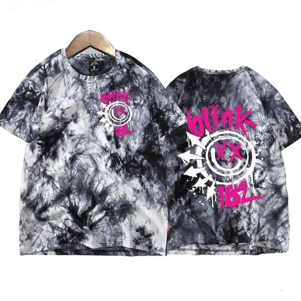 Plus T-shirt World Tour 2024 Blink 182 Fan Camicie Tie Dye Girocollo Manica corta Uomo Donna T-shirt Fan Regalo
