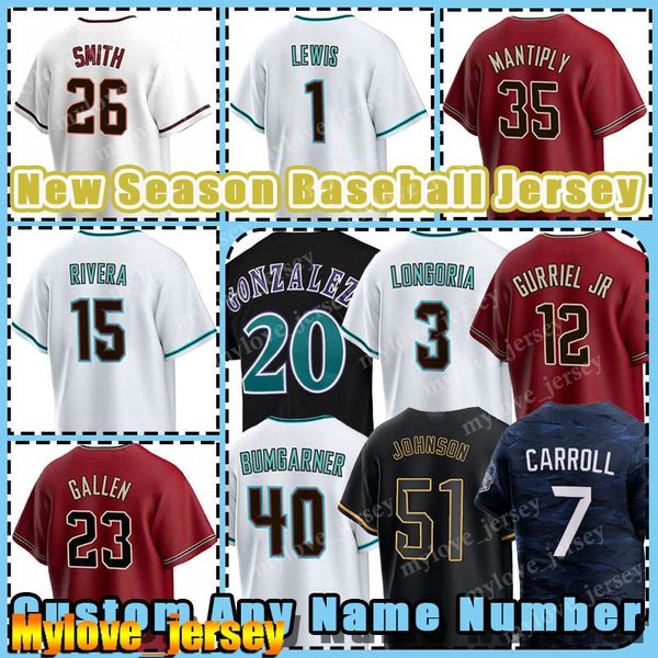 51 Randy Johnson 7 Corbin Carroll Jersey Baseball Diamondbacks 23 Zac Gallen 4 Ketel Marte 57 Eduardo Rodriguez Arizona Lourdes Gurriel Jr. Kyle Lewis Luis Gonzalez