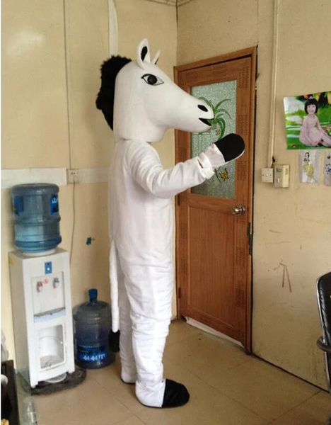 Alta qualidade Halloween Horse White Horse Mascot Fantas