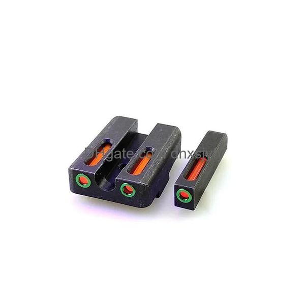 Scopes Fiber Optic Sight Set-Rot / Grün vorne und hinten für Pistolen GLK 17/19/22 Drop Lieferung Taktische Ausrüstung Zubehör Dhgrn