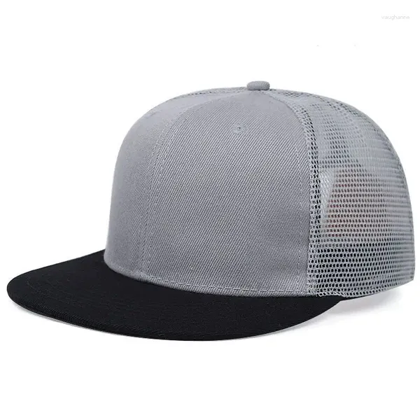 Berretti da baseball Cappello Hip Hop Maglia traspirante Pantaloni a vita bassa a tesa piatta da uomo Berretto da baseball estivo Snapback Tinta unita per adulti