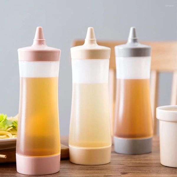 Geschirr-Sets 1 stück Kunststoff Squeeze Flasche Wiederverwendbare Würze Spender Salat Sauce Marmelade Ketchup Quetschbehälter für Mittagessen Küche
