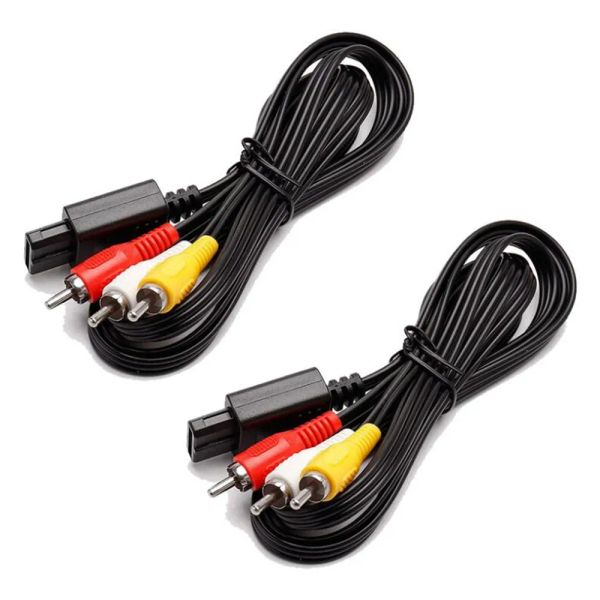 Cabos 50 pçs/lote 1.8M 6FT AV TV RCA Cabo de vídeo para Game Cube/para SNES GameCube/para N64 64 Game Cable Menor preço