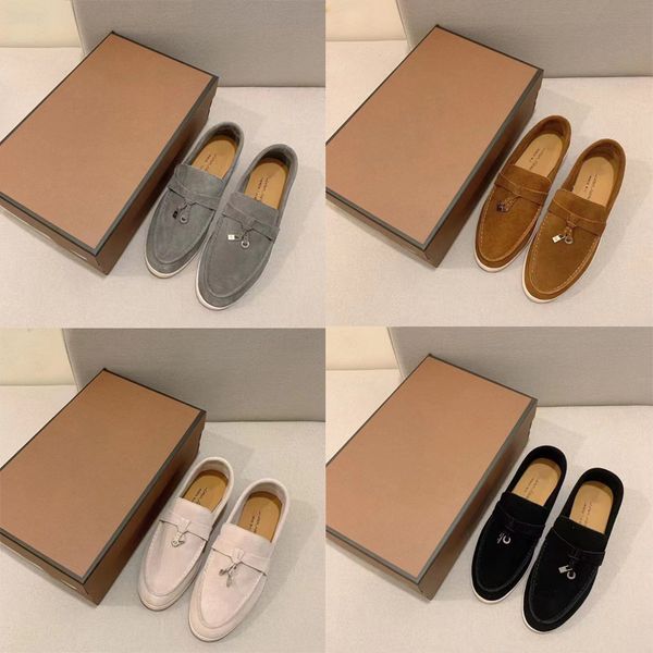 Toptan Piyanalar Ayakkabı Loafers LP Gündelik Yaz Yürüyüşü Erkekler Kadın Düz Düşük Süet İnek Deri Oxfords Spor Ayakkabıları Elbise Ayakkabı Boyutu 35-45