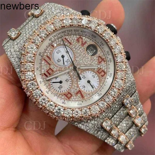 SuperClone Ap Diamond Diamonds Watch Pass Test Movimento de quartzo vvs Iced Out Sapphire Watch Mosonite Diamond Factory Fabricante 25 a 29 quilates Top Brand Custom D