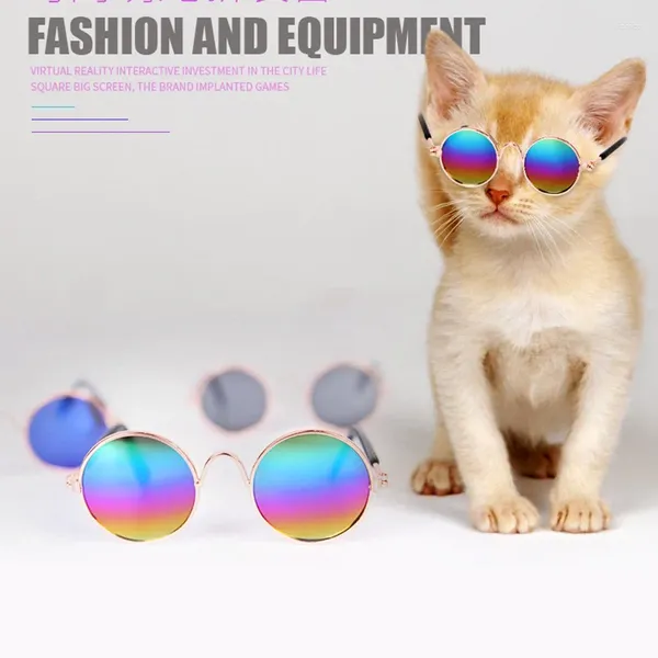 Одежда для собак, солнцезащитные очки для домашних животных, очки для кошек, маленьких собак, защита глаз, солнцезащитные очки для щенков, реквизит, очки, металлическая оправа