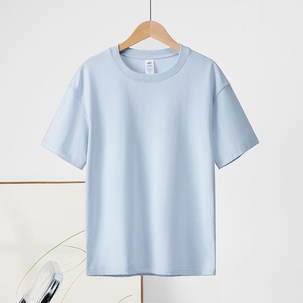 Camiseta feminina algodão solto doce cor senhoras t camisa gola redonda festa de manga curta camiseta oversized para casais