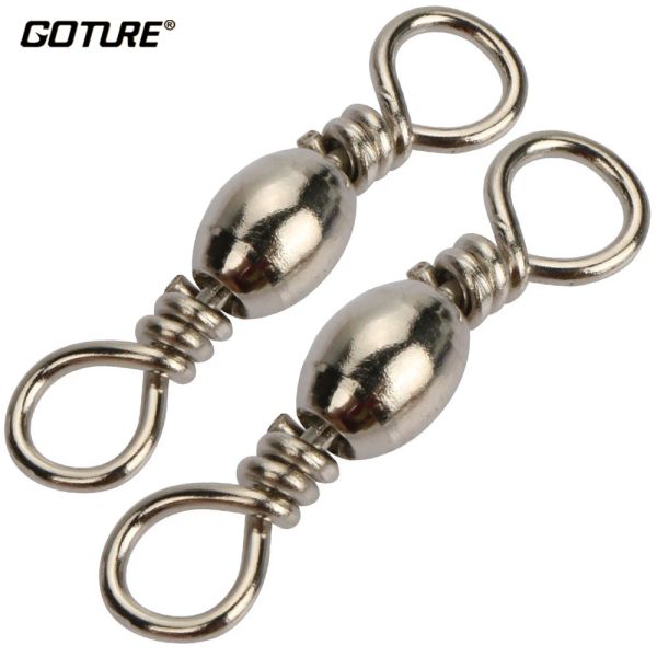 Werkzeuge Goture Goture 200pcs/Lot Fishing Drehung Rolling Fass -Wirbel Edelstahl -Seefischerhakenanschluss Größe 10, 8, 6, 4, 2, 1/0,,