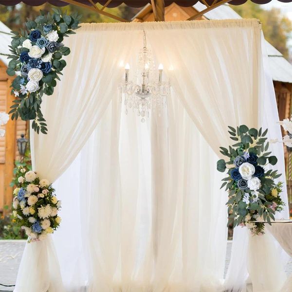 Fiori decorativi 2 pezzi composizione floreale artificiale Swag Rose Farmhouse Wedding Arch Flower per pergolato finestra festa sedia cerimonia