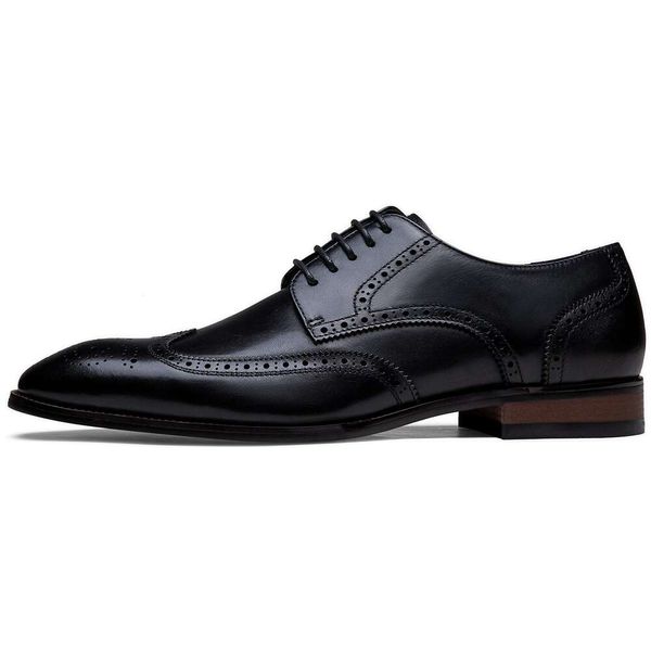 Josen Business Oxford Derby Scarpe formali con punta ad ala in pelle spessa da uomo