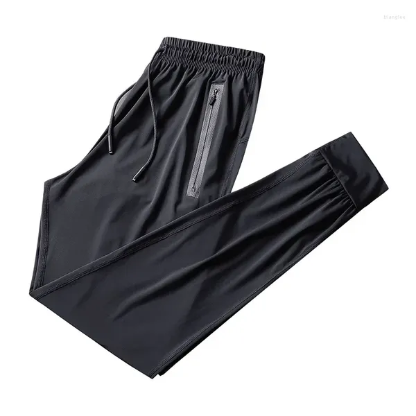 Pantaloni da uomo Pantaloni sottili di seta del ghiaccio Aria condizionata Fascio di alta qualità Chiusura della bocca Gamba dritta Uomo Taglie forti 8XL 9XL