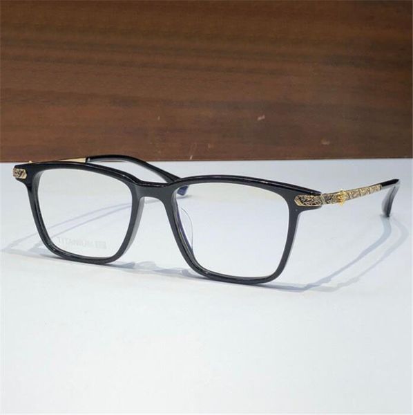 Новый модный дизайн, классические квадратные оптические очки 8261, ацетатная планка, оправа из титана с рисунком дракона, дужки, ретро, простой стиль, прозрачные очки