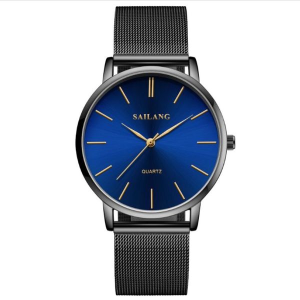 Negócios casual cwp quartzo relógio masculino na moda estrela estrelado malha brilhante pulseira de aço inoxidável clássico dial relógios de pulso chrismas g247s