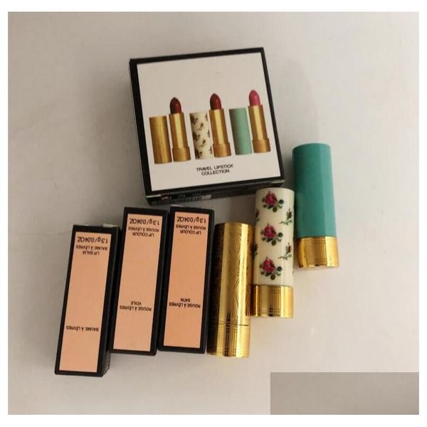 Ruj 3pcs Dudak Makyaj Mat Rujlar Set 1.3G/3.5G Rouge A Lavers Mat Seyahat Ruj Koleksiyonu Uzun Kalıcı Su Geçirmez Lipgloss DH6YW