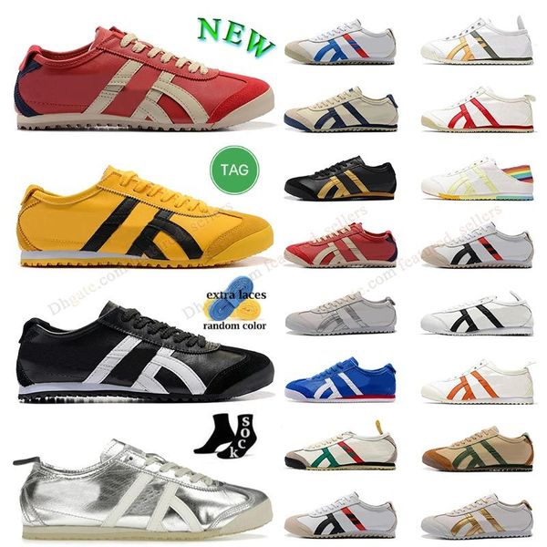 famose scarpe da corsa Onitsukass uomo Tiger Mexico 66 Sneakers basse stringate giallo nero Verde Beige rosso Mocassini sportivi chaussure all'aperto all'ingrosso scarpe da ginnastica piattaforma